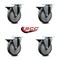 Service Caster 5'' Gray Poly Wheel Swivel Top Plate Caster Set Posi Brake, 4PK SCC-20S514-PPUB-PLB-4 - alternate 2